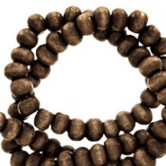 Houten kralen rond 6mm Rocky road brown